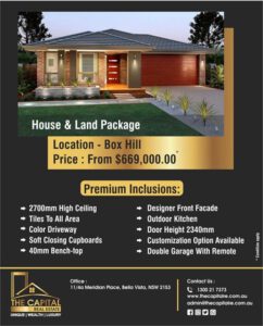 buy house & Land packages Box Hill, NSW, Sydney, Australia